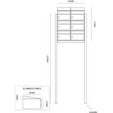 Stoer! Brickset 2-Breed 3-Hoog Met Dak Antraciet - Modulair Brievenbussysteem - 40215065_2x3ds