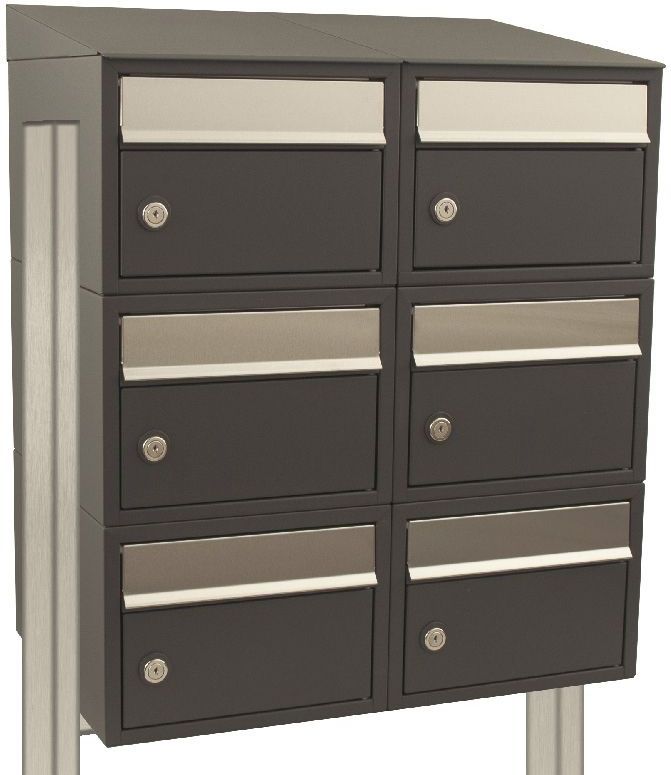 Stoer! Brickset 2-Breed 3-Hoog Met Dak Antraciet - Modulair Brievenbussysteem - 40215065_2x3ds