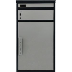 SafePost Tiamat 65 brievenbus met pakketvak staal - antraciet/zilvergrijs