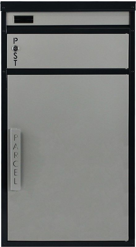 SafePost Tiamat 65 brievenbus met pakketvak staal - antraciet/zilvergrijs