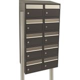 Stoer! Brickset 2-Breed 5-Hoog Met Dak Antraciet - Modulair Brievenbussysteem