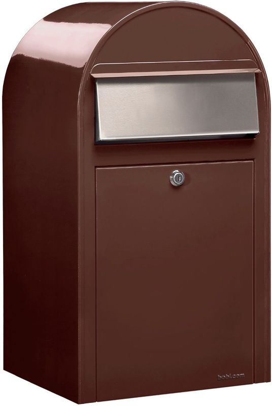 BOBI Brievenbus Grande - Bruin - RVS Klep