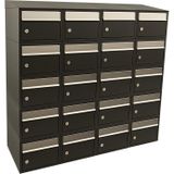 Stoer! Brickset 4-Breed 5-Hoog Brievenbussysteem Zwart - Gegalvaniseerd - RVS