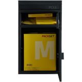 SafePost 45 wandbrievenbus met pakketvak staal - antracietgrijs