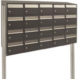 Stoer! Brickset 5-Breed 4-Hoog Met Dak Antraciet - Modulair Brievenbussysteem - 20 Brievenbussen