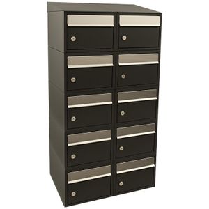 Stoer! Brickset - Brievenbussysteem - Zwart - Gegalvaniseerd - Modulair