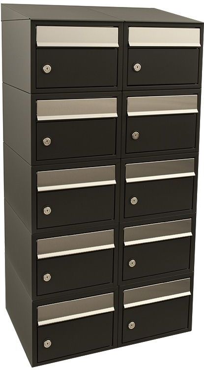 Stoer! Brickset - Brievenbussysteem - Zwart - Gegalvaniseerd - Modulair