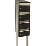 Stoer! Brickset 4-Hoog Met Dak - Brievenbussysteem - Zwart - Gegalvaniseerd