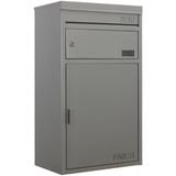 SafePost 45 wandrievenbus met pakketvak staal - zilvergrijs