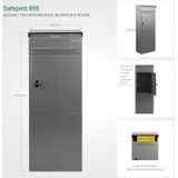 SafePost 855 vrijstaande brievenbus staal - antracietgrijs