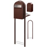 Bobi - Grande B - Brievenbus - Bruin - Achteruitname - RAL 8017
