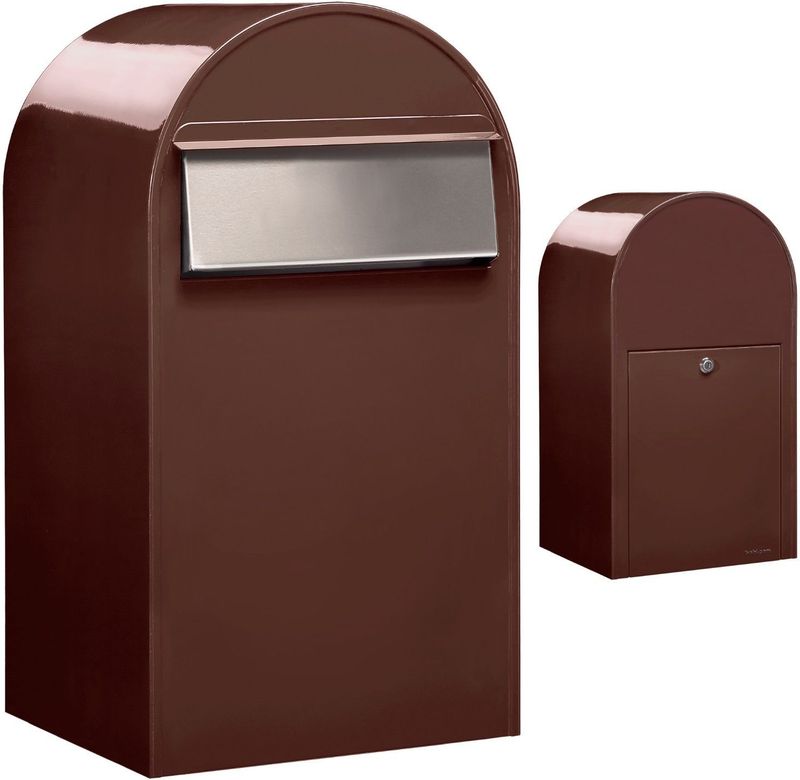 Bobi - Grande B - Brievenbus - Bruin - Achteruitname - RAL 8017