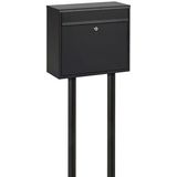 Practo Garden - Brievenbus - Calgary - Gelakt staal - Extra diep - Zwart - 31x36x15 cm