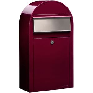 BOBI - Grande S - Brievenbus - Bordeauxrood - RVS Klep