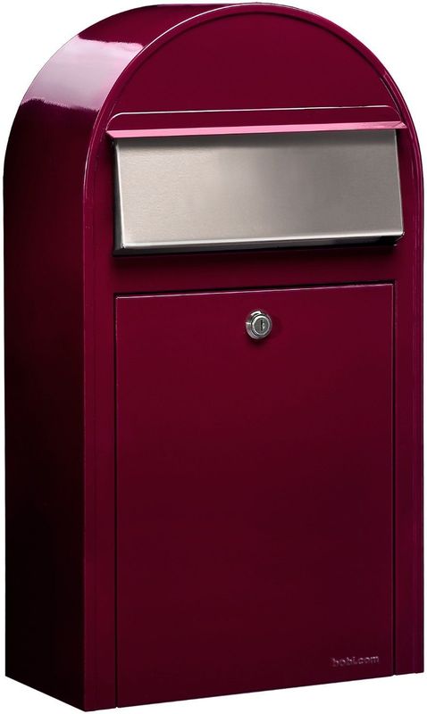 BOBI - Grande S - Brievenbus - Bordeauxrood - RVS Klep