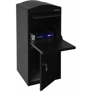 Logixbox Frontbox-pakketbrievenbus-vrijstaand-Stardust Black + gratis vuurwerkbeveiliging en dempmat