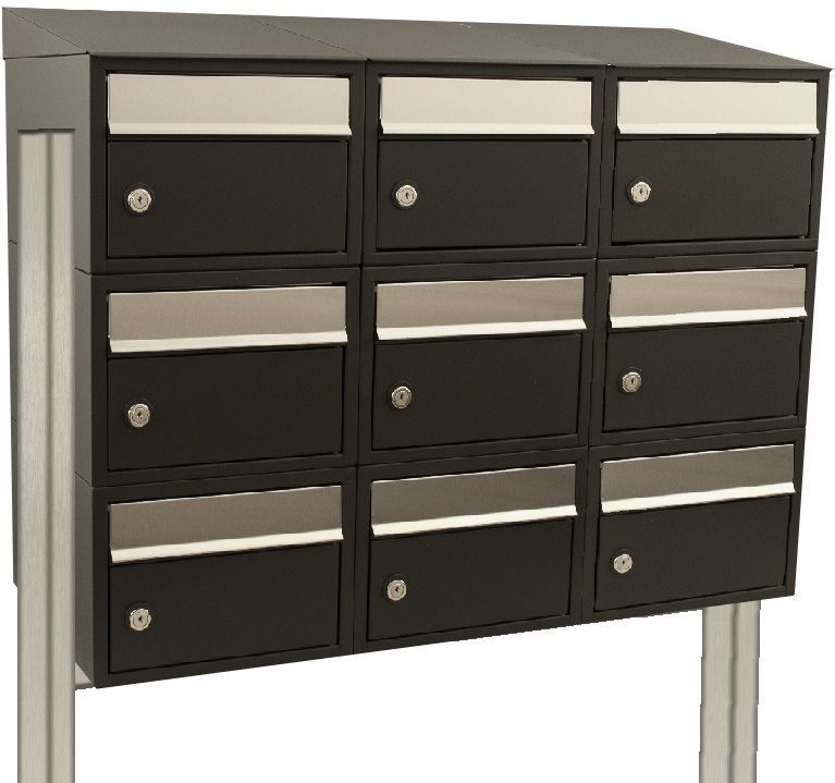 Stoer! Brickset - Brievenbussysteem - Zwart - Modulair - 9 Stuks