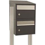 Stoer! Brickset 2-Hoog Met Dak - Antraciet - Modulair Brievenbussysteem