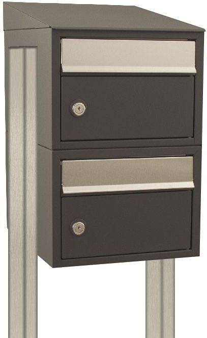 Stoer! Brickset 2-Hoog Met Dak - Antraciet - Modulair Brievenbussysteem