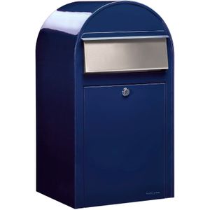 BOBI Brievenbus Grande - Blauw - RVS Klep
