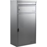 SafePost 65 brievenbus met pakketvak staal - zilvergrijs
