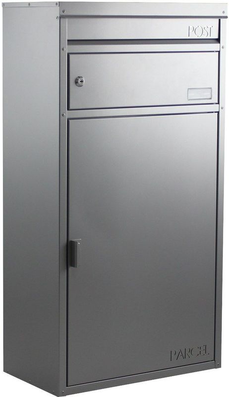 SafePost 65 brievenbus met pakketvak staal - zilvergrijs