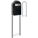 BOBI Brievenbus Grande - RAL 9005 - Structuurzwart - RVS Klep