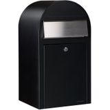 BOBI Brievenbus Grande - RAL 9005 - Structuurzwart - RVS Klep