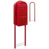 Bobi - Duo - Brievenbus - Helder Rood - Staal