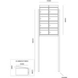 Stoer! Brickset - 2-Breed 4-Hoog Met Dak - Antraciet - 8 Brievenbussen