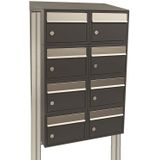 Stoer! Brickset - 2-Breed 4-Hoog Met Dak - Antraciet - 8 Brievenbussen