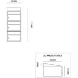 Brievenbusunit Brickset wand 3-hoog met dak - antraciet