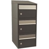 Stoer! - Brickset 3-Hoog Met Dak - Antraciet - Modulair Brievenbussysteem