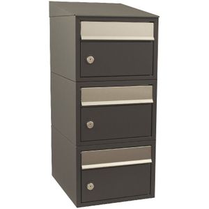 Stoer! - Brickset 3-Hoog Met Dak - Antraciet - Modulair Brievenbussysteem