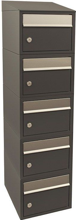 Stoer! Brickset 5-Hoog Met Dak - Antraciet - Modulair Brievenbussysteem