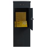 SafePost Tiamat 855 vrijstaande brievenbus staal - antracietgrijs/RVS dak