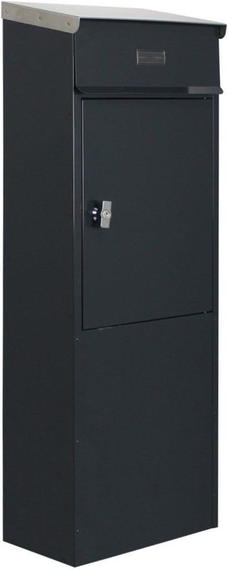 SafePost Tiamat 855 vrijstaande brievenbus staal - antracietgrijs/RVS dak