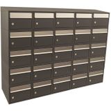 Stoer! Brickset 5-Breed 5-Hoog Met Dak Antraciet - Modulair Brievenbussysteem - Gegalvaniseerde Basis
