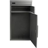 SafePost Tiamat 65 brievenbus met pakketvak staal - zilvergrijs