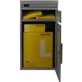 SafePost Tiamat 65 brievenbus met pakketvak staal - zilvergrijs