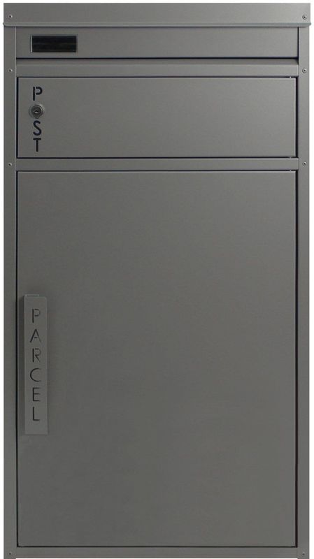 SafePost Tiamat 65 brievenbus met pakketvak staal - zilvergrijs