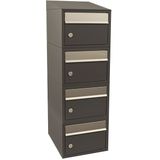 Stoer! Brickset 4-Hoog Met Dak - Antraciet - Modulair Brievenbussysteem