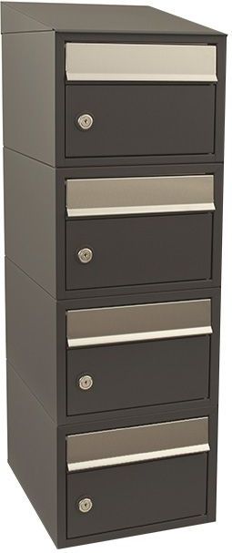 Stoer! Brickset 4-Hoog Met Dak - Antraciet - Modulair Brievenbussysteem