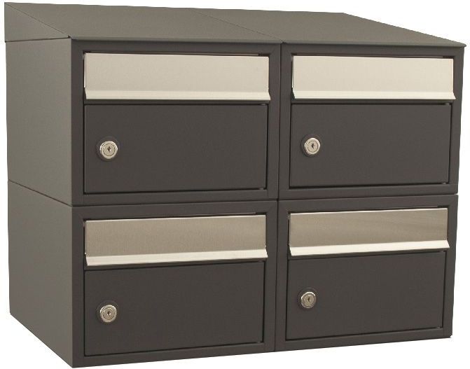 Stoer! - Brickset - 2-Breed 2-Hoog - Antraciet - Modulair Brievenbussysteem