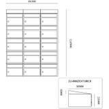 Stoer! Brickset 3-Breed 5-Hoog Met Dak Antraciet - Modulair Brievenbussysteem - Gegalvaniseerde Basis