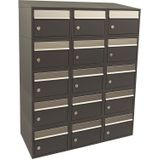 Stoer! Brickset 3-Breed 5-Hoog Met Dak Antraciet - Modulair Brievenbussysteem - Gegalvaniseerde Basis