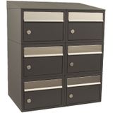 Stoer! Brickset 2-Breed 3-Hoog Met Dak Antraciet - Modulair Brievenbussysteem