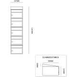 Stoer! Brickset 5-Hoog Met Dak - Zwart - Modulair Brievenbussysteem