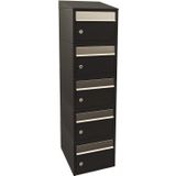 Stoer! Brickset 5-Hoog Met Dak - Zwart - Modulair Brievenbussysteem