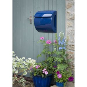 BURG-WÄCHTER - PIANO 886 - Brievenbus - Donkerblauw - Kunststof, Insteekformaat DIN C4, 2 Sleutels